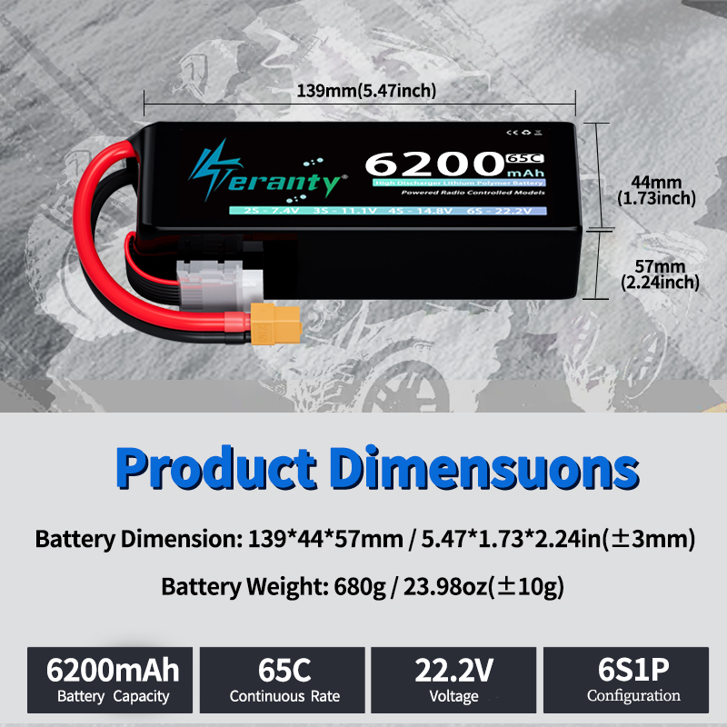 TERANTY 6S 6200mAh Lipo Batter - огляд і ціна Rc Hobby Land