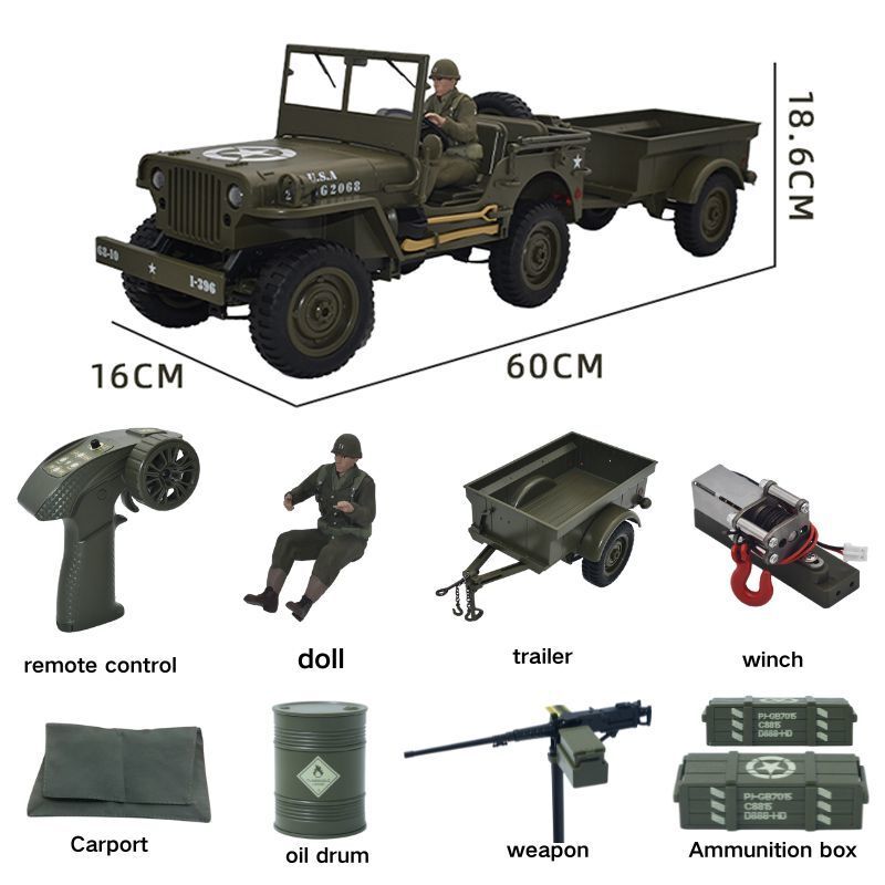 JJRC C8815 RC Car 1941 JEEP WI - огляд і ціна Rc Hobby Grade Truck